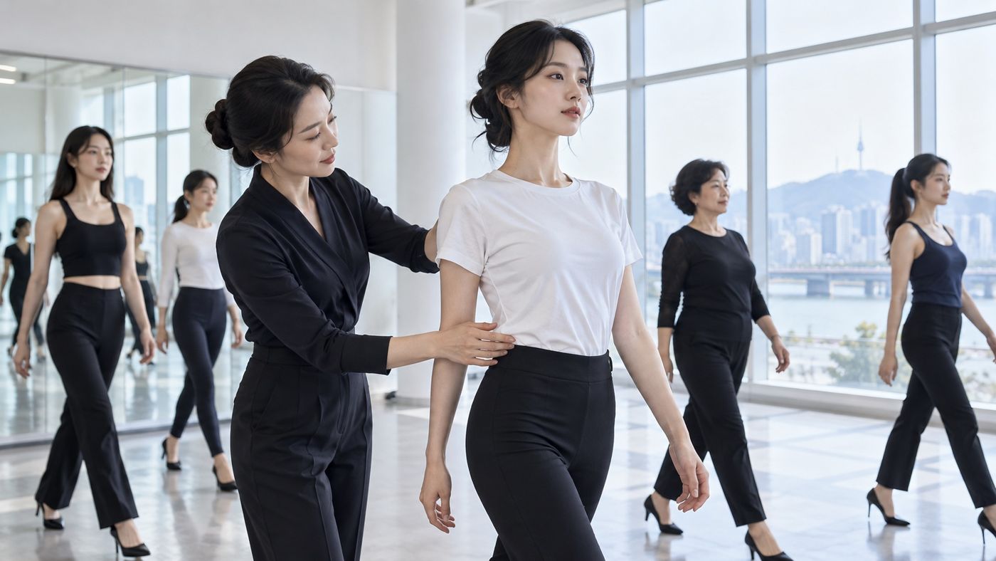 워킹 수업을 받는 참가자들